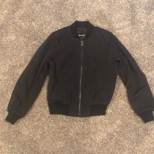 Madewell black bomber jacket with side zippers